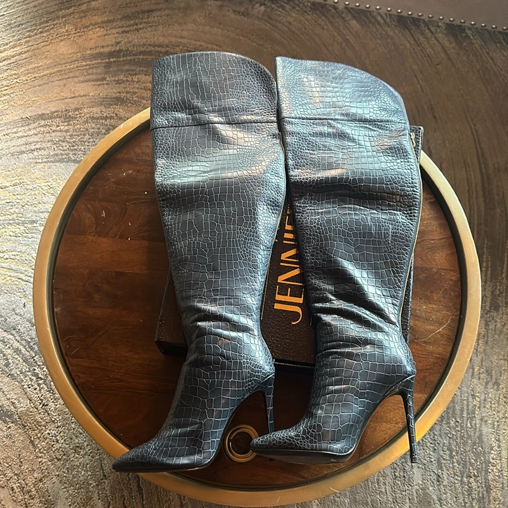 Jennifer Le OTK Leather Boots